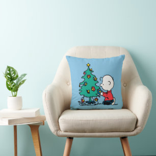 pinda's   Charlie Brown-kerstlampjes Kussen