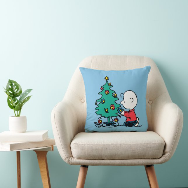 pinda's | Charlie Brown-kerstlampjes Kussen (Stoel)