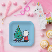 pinda's | Charlie Brown-kerstlampjes Papieren Bordje (Feest)