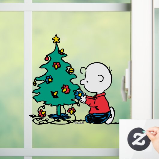 pinda's | Charlie Brown-kerstlampjes Raamsticker (Huis)