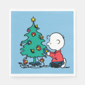 pinda's | Charlie Brown-kerstlampjes Servet (Voorkant)