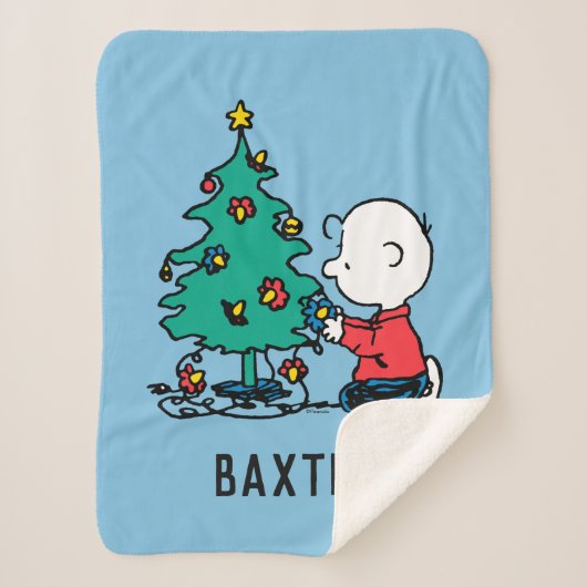pinda's | Charlie Brown-kerstlampjes Sherpa Deken (Voorkant)