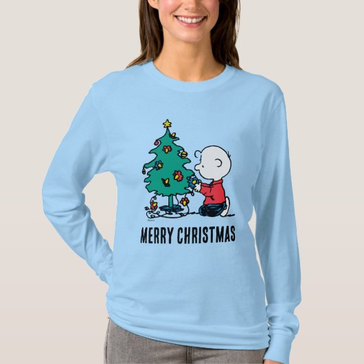 pinda's | Charlie Brown-kerstlampjes T-shirt (Voorkant)