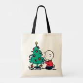 pinda's | Charlie Brown-kerstlampjes Tote Bag (Achterkant)