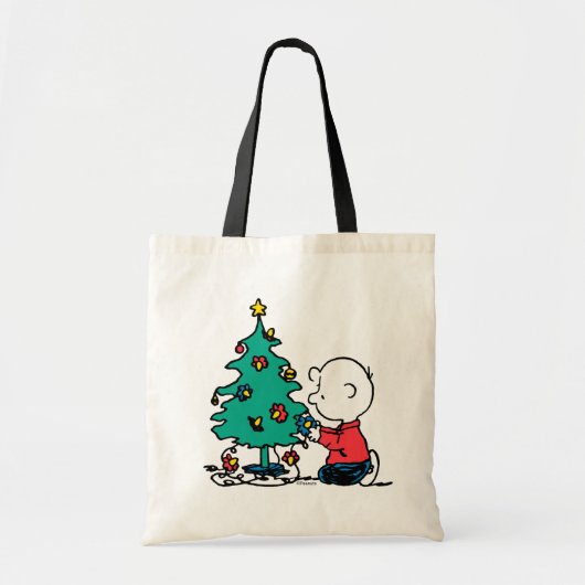 pinda's | Charlie Brown-kerstlampjes Tote Bag (Voorkant)