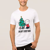 pinda's | Charlie Brown-kerstlampjes Tri-Blend Shirt (Voorkant)