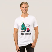 pinda's | Charlie Brown-kerstlampjes Tri-Blend Shirt (Voorkant volledig)