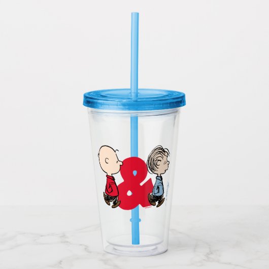 pinda's | Charlie Brown & Linus Acryl Drinkbeker (Voorkant)