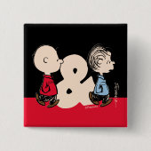 pinda's | Charlie Brown & Linus Vierkante Button 5,1 Cm (Voorkant)