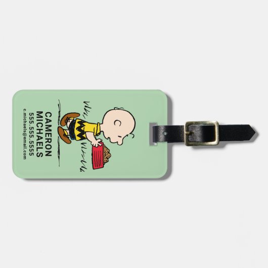 pinda's | Charlie Brown met Snoopy's Dish Bagagelabel (Voorkant horizontaal)