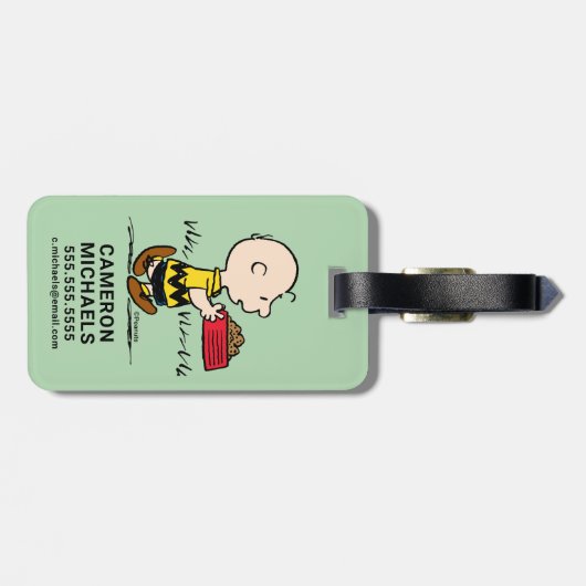 pinda's | Charlie Brown met Snoopy's Dish Bagagelabel (Achterkant horizontaal)