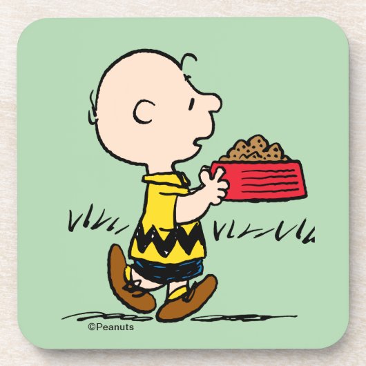 pinda's | Charlie Brown met Snoopy's Dish Bier Onderzetter (Voorkant)