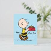 pinda's | Charlie Brown met Snoopy's Dish Briefkaart (Staand voorkant)
