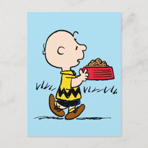 pinda's   Charlie Brown met Snoopy's Dish Briefkaart