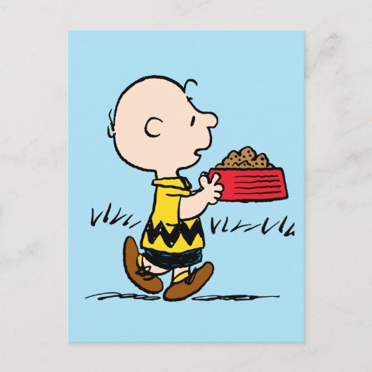pinda's | Charlie Brown met Snoopy's Dish Briefkaart (Voorkant)
