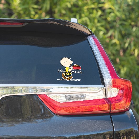 pinda's | Charlie Brown met Snoopy's Dish Sticker (Auto Zijkant)