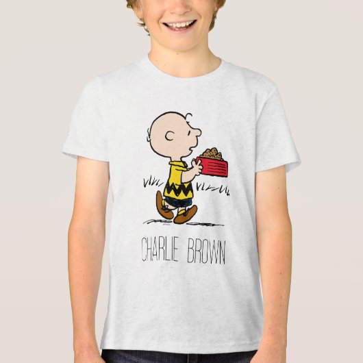 pinda's | Charlie Brown met Snoopy's Dish Tri-Blend Shirt (Voorkant)