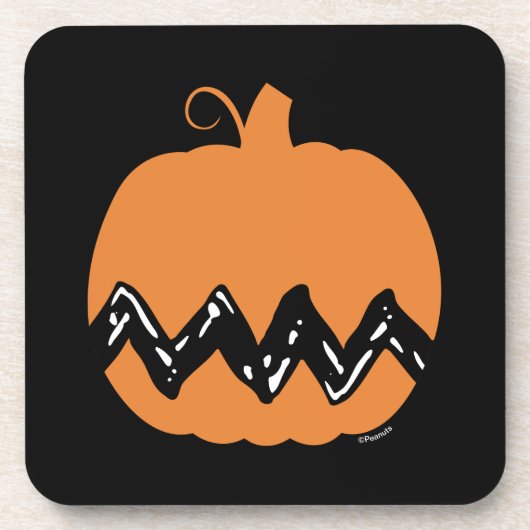 pinda's | Charlie Brown Oranje Pumpkin Bier Onderzetter (Voorkant)