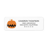 pinda's | Charlie Brown Oranje Pumpkin Etiket (Voorkant)
