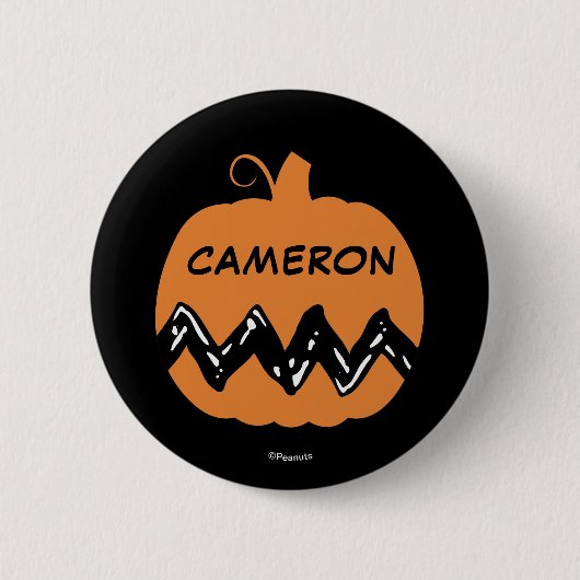pinda's | Charlie Brown Oranje Pumpkin Ronde Button 5,7 Cm (Voorkant)