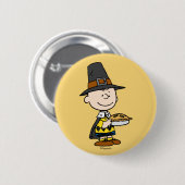 pinda's | Charlie Brown Pilgrim Ronde Button 5,7 Cm (Voorkant /achterkant)
