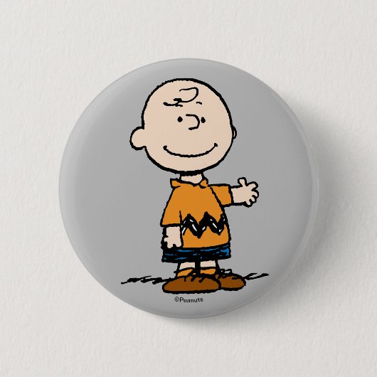 pinda's | Charlie Brown Ronde Button 5,7 Cm (Voorkant)