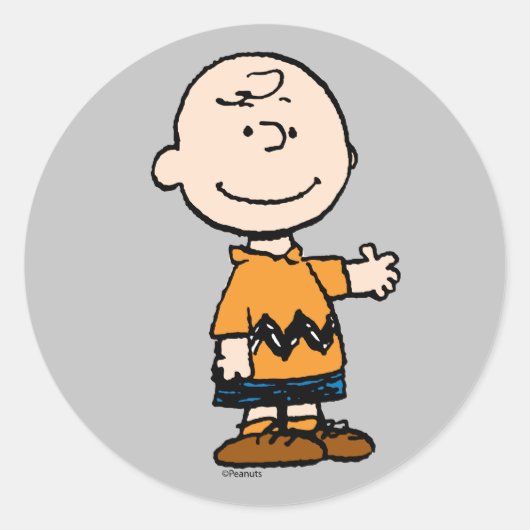 pinda's | Charlie Brown Ronde Sticker (Voorkant)