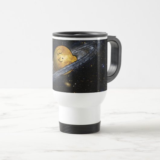 pinda's | Charlie Brown ruimed uit Reisbeker (Voorkant rechts)