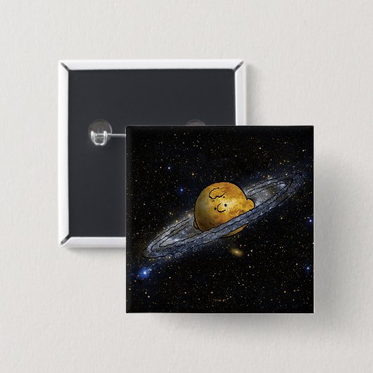 pinda's | Charlie Brown ruimed uit Vierkante Button 5,1 Cm (Voorkant /achterkant)