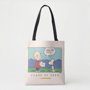 Pinda's Charlie Brown Snoopy Nou je hebt het gedaa Tote Bag