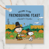 pinda's | Charlie Brown Thanksgiving Add Jouw naam Bedankjes Labels (Voorkant)