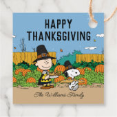 pinda's | Charlie Brown Thanksgiving Add Jouw naam Bedankjes Labels (Achterkant)