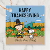 pinda's | Charlie Brown Thanksgiving Add Jouw naam Bedankjes Labels (Voorkant)
