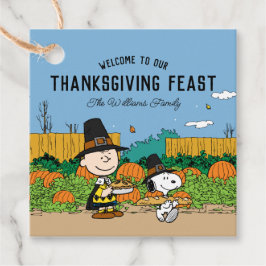 pinda's | Charlie Brown Thanksgiving Add Jouw naam Bedankjes Labels