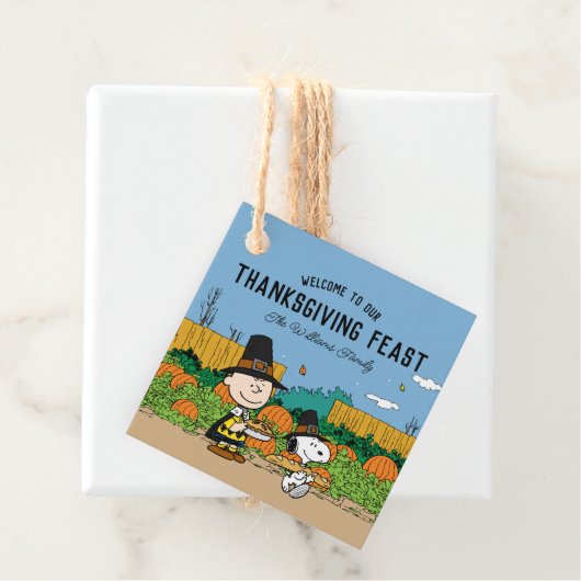 pinda's | Charlie Brown Thanksgiving Add Jouw naam Bedankjes Labels (In situ)