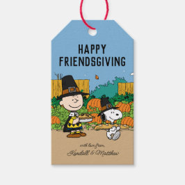 pinda's | Charlie Brown Thanksgiving Add Jouw naam Cadeaulabel