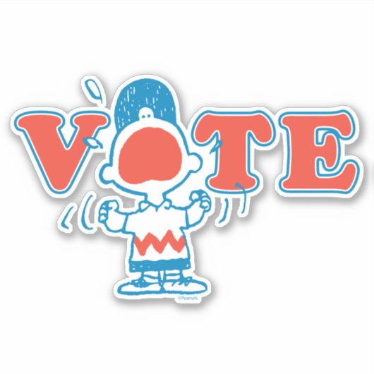 pinda's | Charlie Brown Vote Sticker (Voorkant)