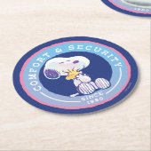 pinda's | Comfort & Beveiligingsbadge blauw Ronde Kartonnen Onderzetter (Gebogen)