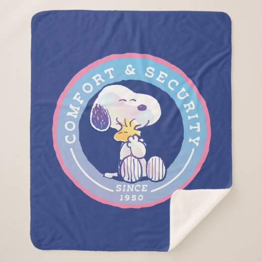 pinda's | Comfort & Beveiligingsbadge blauw Sherpa Deken (Voorkant)
