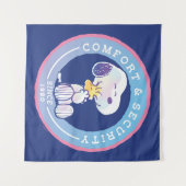 pinda's | Comfort & Beveiligingsbadge blauw Wandkleed (Voorkant (horizontaal))