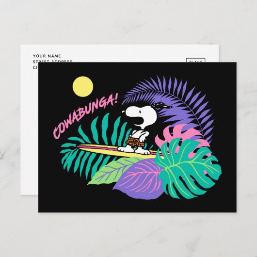 pinda's | Cowabunga Snoopy Briefkaart (Voorkant / Achterkant)