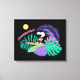 pinda's   Cowabunga Snoopy Canvas Afdruk