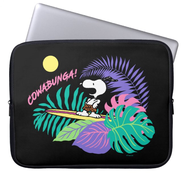 pinda's | Cowabunga Snoopy Laptop Sleeve (Voorkant)