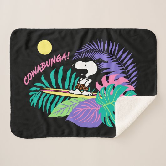 pinda's | Cowabunga Snoopy Sherpa Deken (Voorkant (horizontaal))