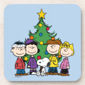 pinda's | De gang rond de kerstboom Bier Onderzetter (Voorkant)