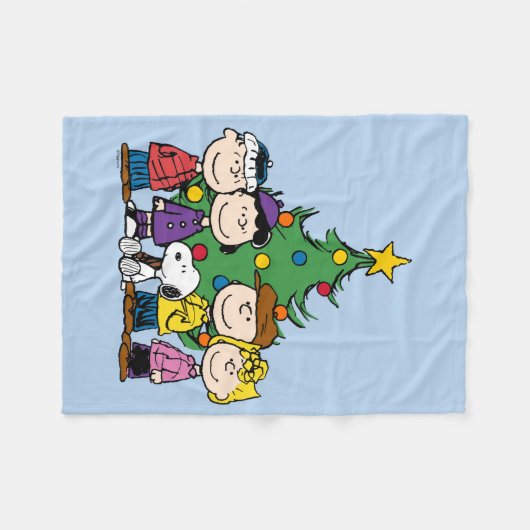 pinda's | De gang rond de kerstboom Fleece Deken (Voorkant (Horizontaal))