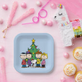 pinda's | De gang rond de kerstboom Papieren Bordje (Feest)