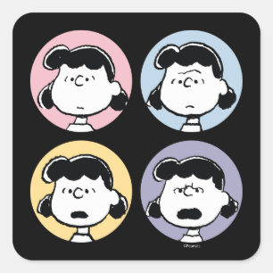 pinda's   De gezichten van Lucy Vierkante Sticker