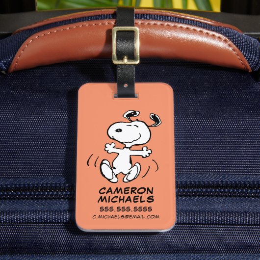 pinda's | Een Snoopy Happy Dance Bagagelabel (Voorkant Insitu 2)