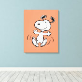 pinda's | Een Snoopy Happy Dance Canvas Afdruk (Insitu (Houten vloer))